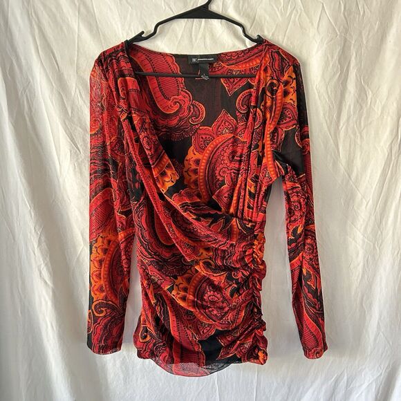90s Y2k Office Siren Top Large Whimsigoth Romance Grunge Valentines Red Date - Picture 1 of 8